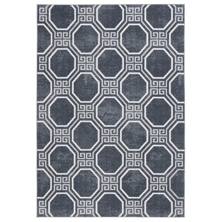Safavieh 6 ft. 7 in. x 6 ft. 7 in. Odyssey Round Contemporary Round Rug; Black & Grey ODY818Z-7R